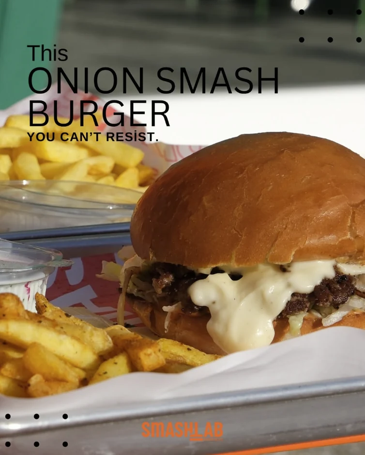 SmashLab burger sunumu