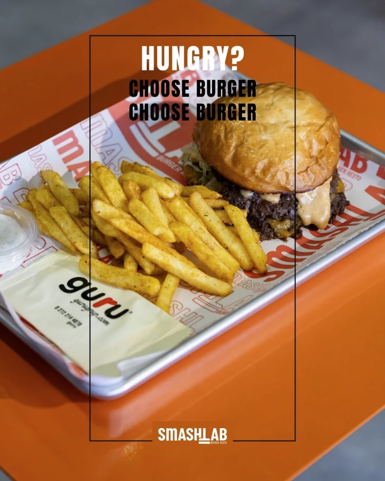 SmashLab burger sunumu