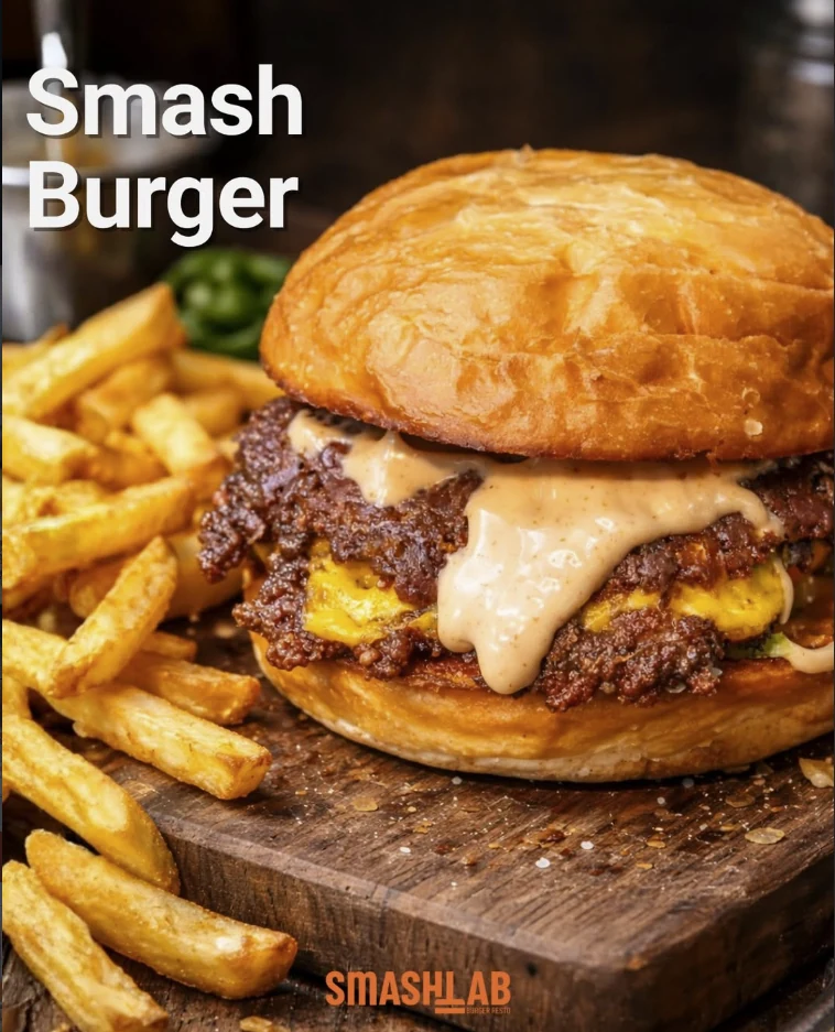 SmashLab burger sunumu